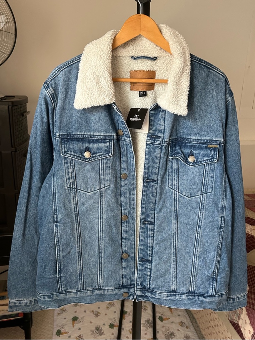 Baerskin Sherpa Fleece Lined Denim Jean Jacket NWT